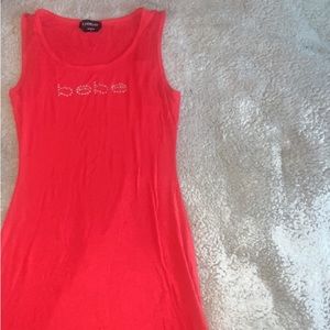 BEBE cute bedazzled long slit dress